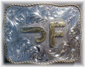 Custom Handcrafted Sterling Silver Ranch Brand Belt Buckles