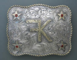 Custom Belt buckle with birthstone accents