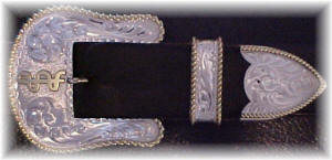 Sterling Silver Ranger Belt Buckle 3 Piece Set