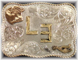 Custom Ranch Brand Belt Buckle With Bull Head