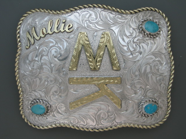 Custom Belt Buckle With Turquoise