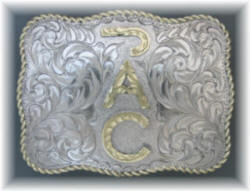 custom buckle with rope edge