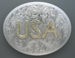 USA Jewelers Bronze Ranch Brand Belt Buckle